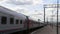 Train on Kiyevskaya railway station (Kiyevsky railway terminal,Â Â Kievskiy vokzal)